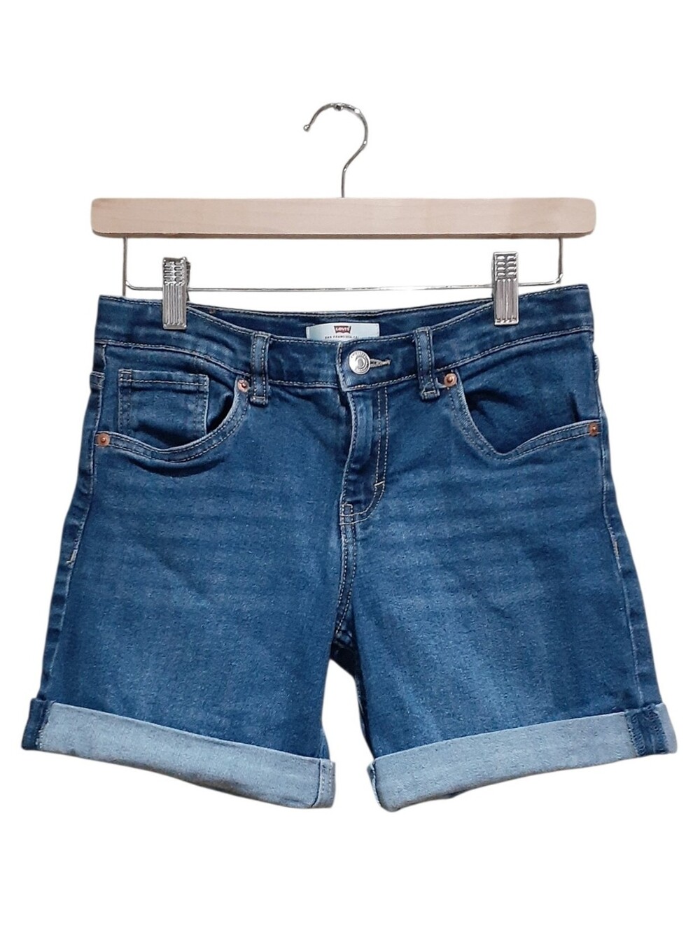 Levi's Youth Girls Cuffed Denim Shorts Blue Size 13